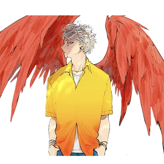 😒 30318523 Hawks My Hero Academia anime, sayap, pahlawan, MHA, Keiigo Takami telegram sticker