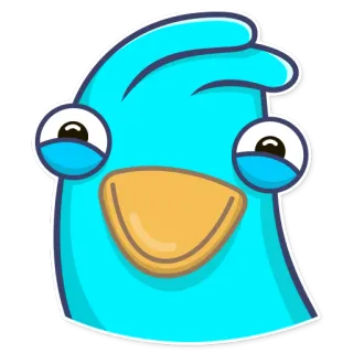 🙂 449fcbd6 dessin animé, oiseau, mignon, animal, bleu, personnage, autocollant telegram sticker