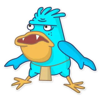 🗿 5a3b0106 Dessin animé, Monstre, Bleu, Personnage, Drôle, Moche, BD, Bizarre telegram sticker