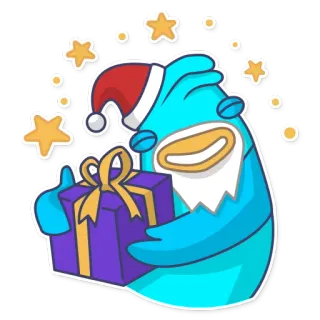 💍 80684a5c Noël, cadeau, fête, festif, célébration, personnage, dessin animé telegram sticker
