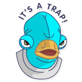 🐸 80f7d921 Admiral Ackbar Star Wars IT'S A TRAP! Amiral Ackbar, C'est un piège !, Star Wars, Mème, Science-fiction, Phrase culte telegram sticker