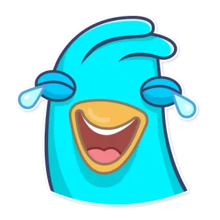 😂 c43fb990 oiseau, rire, larmes, dessin animé, emoji, drôle telegram sticker