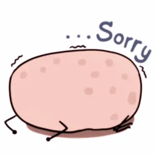 💭 5e824ae1 Sorry excuus, cartoon, uitdrukking, schattig, verdrietig, spijt whatsapp sticker