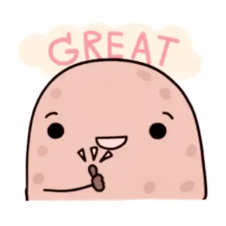 💭 60f39c25 GREAT schattig, cartoon, geweldig, positief, duim omhoog, goedkeuring whatsapp sticker