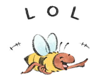 🧁 8ab1d8bc LOL 蜜蜂, 哈哈, 搞笑, 幽默, 卡通, 昆虫 telegram sticker