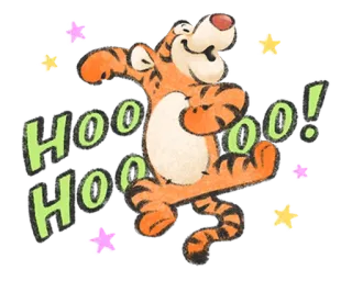 🧁 be32b584 Tigger Winnie the Pooh HOO HOO! 跳跳虎, 小熊维尼, 卡通, 动漫人物, 迪士尼, Hoo Hoo telegram sticker