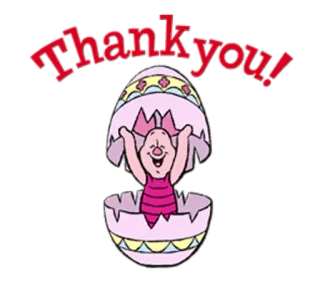 🙏 19a3249e Piglet Winnie the Pooh Thank you! Piglet, Winnie the Pooh, Thank you, Easter, Egg, Cartoon, Disney telegram sticker