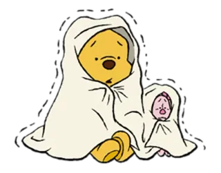 🤧 268fb239 Winnie the Pooh winnie the pooh, piglet, cartoon, blanket, friendship, cute telegram sticker