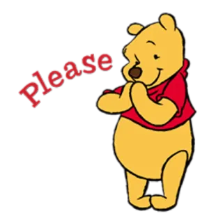 🙏 7bc40469 Winnie the Pooh Please winnie the pooh, cartoon, bear, disney, please, cute telegram sticker
