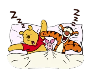 😴 b6a591cd Winnie the Pooh sleeping, cartoon, pooh, tigger, piglet telegram sticker