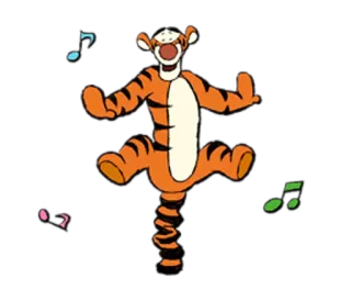 😊 db48e100 Tigger Tigger, Winnie the Pooh, cartoon, animated, bouncing, tiger telegram sticker