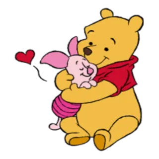 ❤ 3659b465 Winnie the Pooh winnie puuh, ferkel, cartoon, freunde, herz, liebe, freundschaft telegram sticker