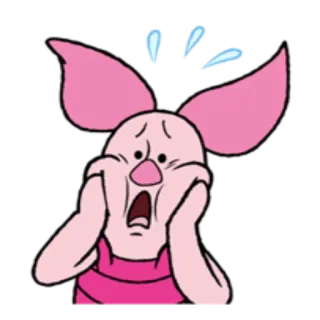 😱 9987391e Piglet Ferkel, Disney, Cartoon, verängstigt, Winnie Puuh telegram sticker