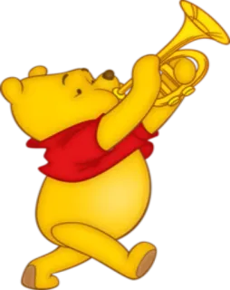 🎺 5b338f30 Winnie the Pooh Winnie the Pooh, Cartone animato, Animale, Orso, Strumento musicale, Tromba telegram sticker