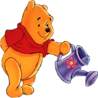 💦 7b3d28b3 Winnie the Pooh winnie the pooh, cartone animato, disney, orso, innaffiatoio, carino telegram sticker