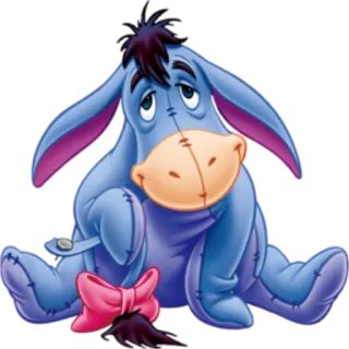 😌 b1f68122 Eeyore Winnie the Pooh Ih-Oh, asino, cartone animato, Winnie the Pooh, triste, personaggio telegram sticker