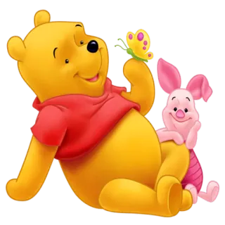 🦋 e9422f4a Winnie the Pooh winnie the pooh, pimpi, cartoni animati, orso, animale, disney, farfalla telegram sticker