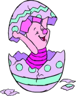 🥚 f67ffe8b Piglet Pimpi, Pasqua, uovo, Winnie the Pooh telegram sticker