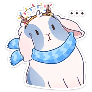 🤨 378e3e1b ooo binatang, kelinci, musim dingin, syal, imut, dekorasi whatsapp sticker