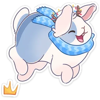 💃 9601c37c imut, kelinci, musim dingin, syal, binatang, kartun whatsapp sticker