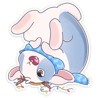 🙃 c4294f8e stiker, lucu, binatang, kelinci, musim dingin, lampu whatsapp sticker