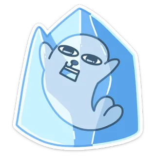 😎 e5500168 anjing laut, es, beku, kartun, hewan, biru whatsapp sticker