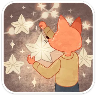 ❄️ 6ef0568c lis, gwiazda, ilustracja, postać, dekoracja, słodki telegram sticker