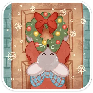 ❄️ df1ef168 mysz, boże narodzenie, wieniec, święta, dekoracja, słodki telegram sticker