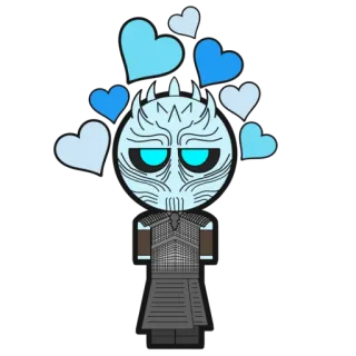 🥰 b31262de Night King Game of Thrones Roi de la Nuit, Game of Thrones, coeurs, fantastique, hiver, personnage telegram sticker