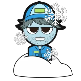 🥶 bfeabb71 hiver, neige, flocon de neige, dessin animé, personnage, froid telegram sticker