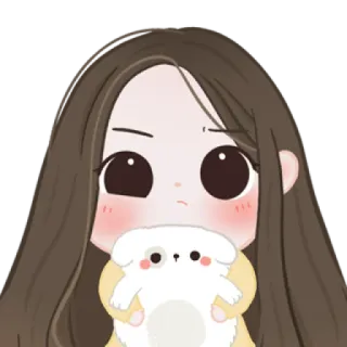 🧁 229a7c0d Desenho animado, Menina, Cachorro, Bonito, Adorável whatsapp sticker