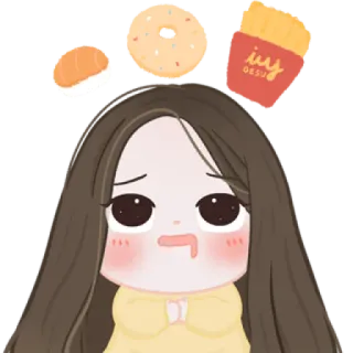 🧁 770fb29a iyg
OKSU comida, fofo, desenho animado, donut, sushi, batata frita whatsapp sticker