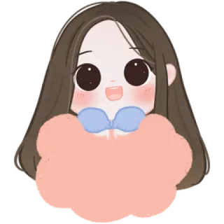 🧁 7cd4c2f2 desenho animado, mulher, menina, fofo, ilustração whatsapp sticker