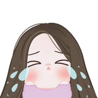 🧁 86ea57e7 chorando, triste, emoção, lágrimas, garota, personagem whatsapp sticker