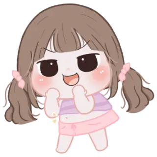 🍪 bd93b1e5 menina, desenho animado, fofo, kawaii whatsapp sticker