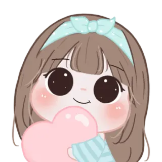 🍪 c46f394c kawaii, fofo, menina, coração, desenho animado, adesivo, anime whatsapp sticker