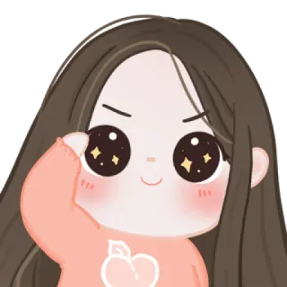 🧁 ec34c872 menina, desenho animado, fofo, pêssego, brilho, rubor, anime whatsapp sticker