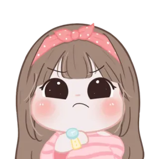 🍪 ed5afaca Desenho animado, Fofo, Menina, Brava, Adorável, Kawaii whatsapp sticker