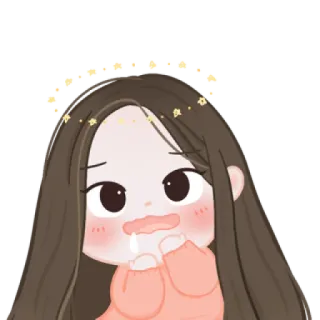 🧁 f1ed1989 adesivo, menina, fofo, desenho animado, brilho, kawaii whatsapp sticker
