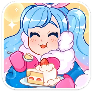 🍰 3f8f1bba kartun, imut, gadis, kue, stroberi, makanan penutup, makanan telegram sticker