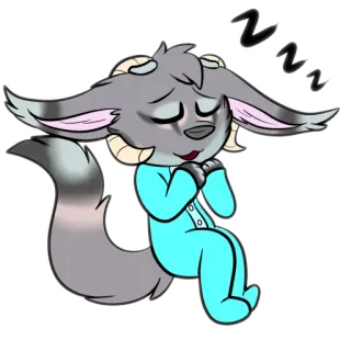 😪 498adbb9 furry, pajamas, sleepy, cartoon, animal, sleeping, cute, character whatsapp sticker