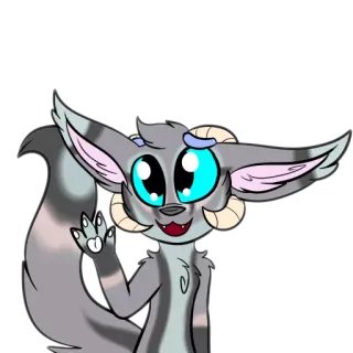 😃 fe66de5c cartoon, wolf, greeting, cute, illustration, furry whatsapp sticker