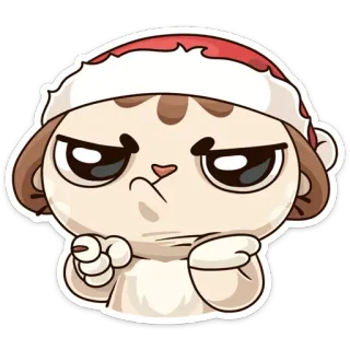 😁 1cbe9ad1 cat, santa hat, cute, cartoon, animal, funny, christmas whatsapp sticker