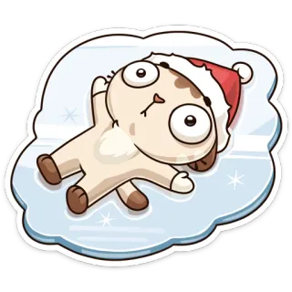 😶 7995c67c cat, snow, winter, christmas, cartoon, animal, cute whatsapp sticker
