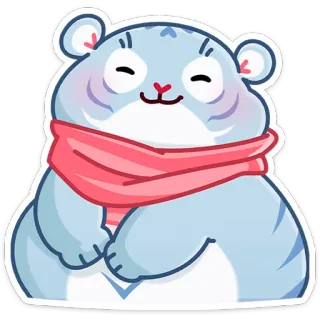 ☺️ 701c7097 милый, мультфильм, животное, медведь, шарф, зима telegram sticker
