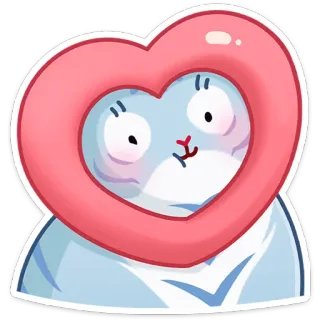 ❤️ d500a52f Мультфильм, Сердце, Милый, Животное, Наклейка telegram sticker