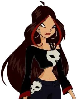 🃏 0451d753 Kartun, Karakter, Perempuan, Tengkorak, Gothic telegram sticker