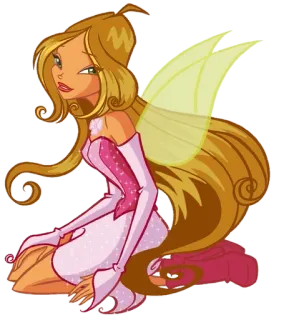 🧎‍♀ 606a7789 Flora Winx Club Flora, Winx Club, peri, kartun telegram sticker