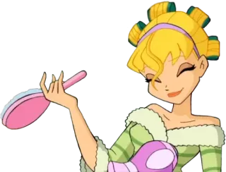 🚂 07a86e48 Stella Winx Club Kartun, Karakter, Peri, Gadis penyihir, Kuas, Pirang, Stella telegram sticker