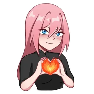 ❤️ 02e019c8 Anime, Mädchen, Herz, Liebe, Feuer telegram sticker